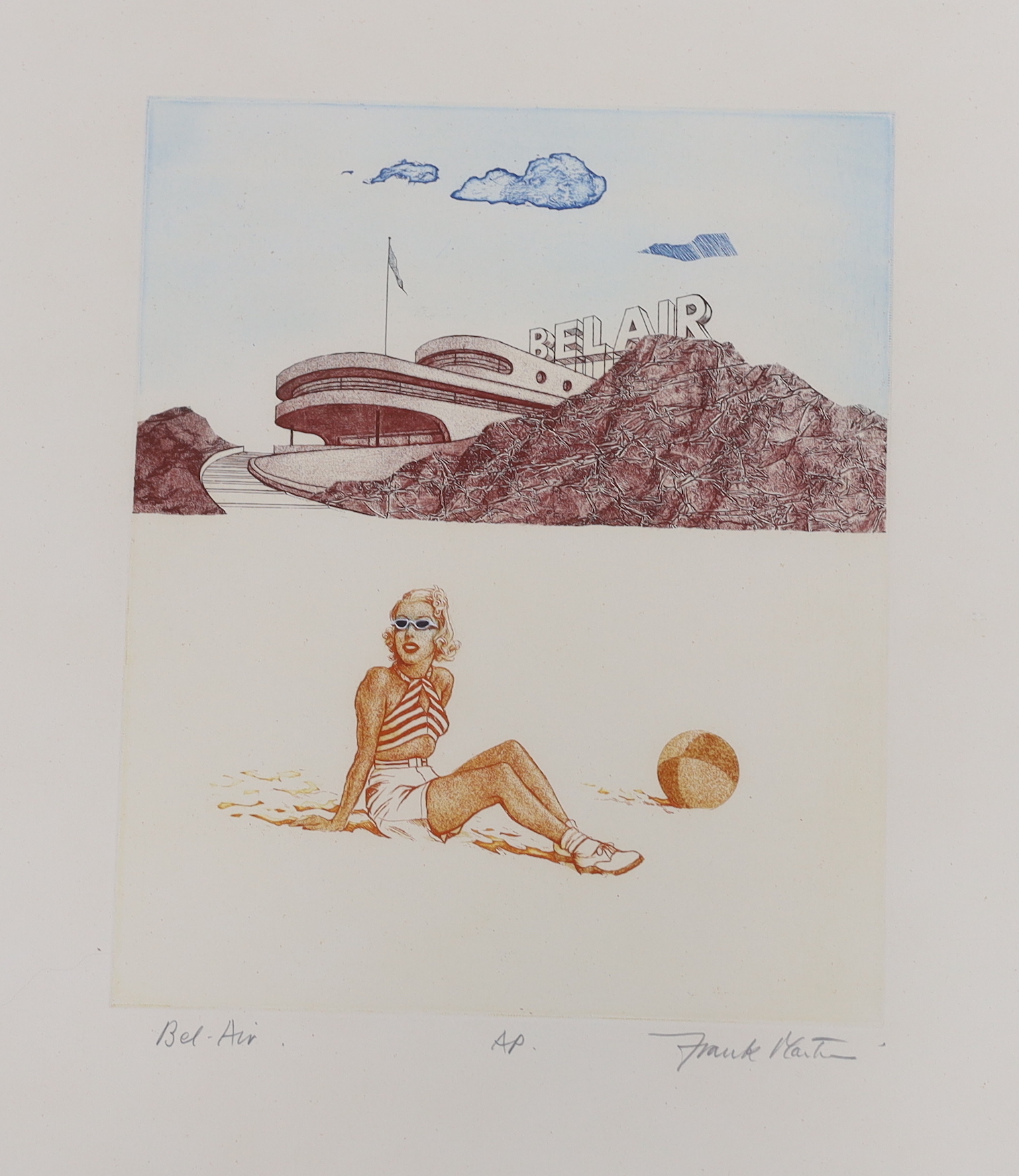 Frank Martin (1921-2005), pair of colour etchings, 'Bel Air' and 'Villa Paradiso', signed in pencil, one artist proof, one limited edition 26/30, 49 x 38cm